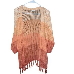 Maurice’s Sunset Ombre Fringe Cardigan - Medium